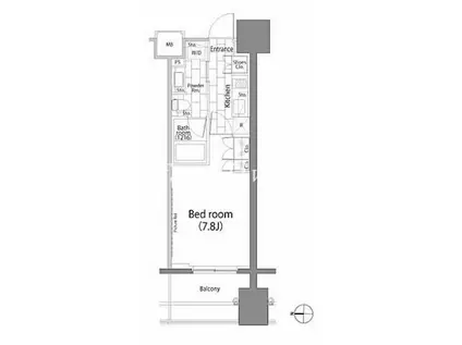 パークハビオ平河町(1K/5階)の間取り写真