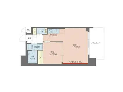 プレジオ塚本ASIAN(1LDK/6階)の間取り写真