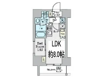 クレストコート上野(1LDK/5階)の間取り写真