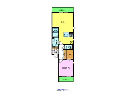 シャーメゾン一条通(1LDK/3階)の間取り写真