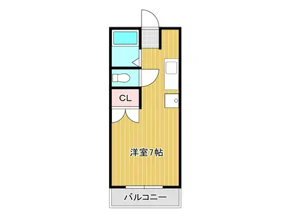 ハイツ清水(1DK/2階)の間取り写真
