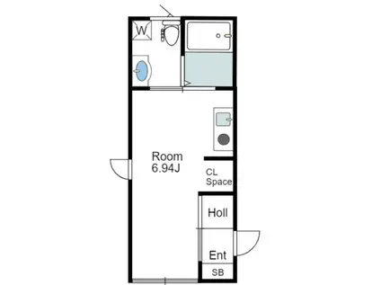 エーデル川崎殿町(ワンルーム/1階)の間取り写真