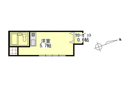 ベリーハイツ(ワンルーム/1階)の間取り写真
