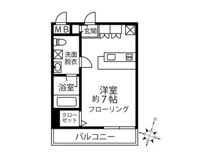 CROOMS(ワンルーム/2階)の間取り写真