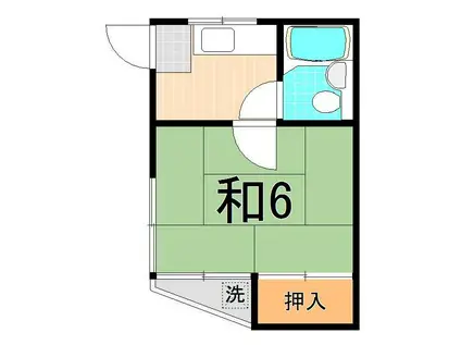 山岡コーポ(1K/1階)の間取り写真