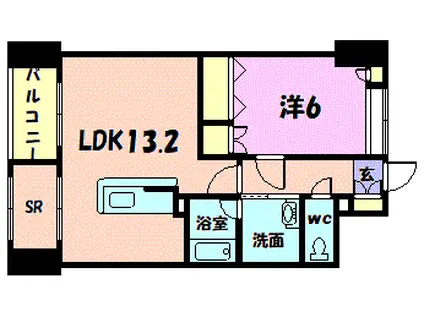 ディークレスト幸西 ブラン(1LDK/7階)の間取り写真