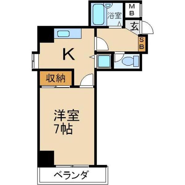 第3クラウンマンション(1K/2階)の間取り写真