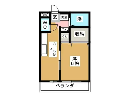 ミキハウス(1K/2階)の間取り写真