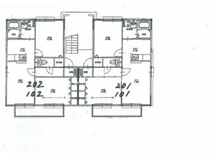 ヴァンベールA(2LDK/1階)の間取り写真