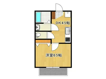 パールハウス(1DK/1階)の間取り写真