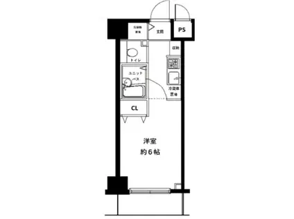 トーシンフェニックス日本橋イースト(1K/2階)の間取り写真