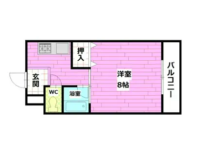 ルーエ祇園(1K/2階)の間取り写真