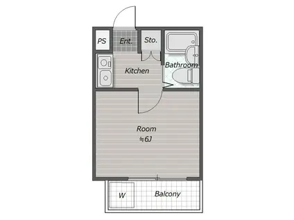 アーバンロージェ藤ヶ丘(1K/3階)の間取り写真