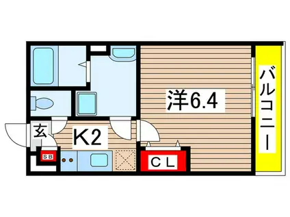 リブリ・キャメリア 桂(1K/2階)の間取り写真