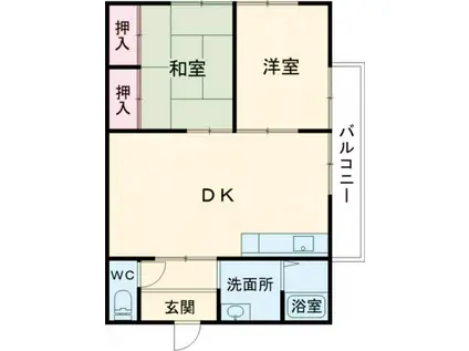 ベルスィーズ(2LDK/2階)の間取り写真