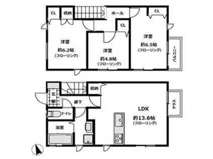 セピアコート(3LDK/1階)の間取り写真