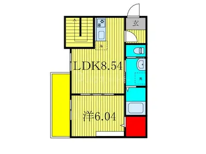 セミカ葛城 I(1LDK/1階)の間取り写真