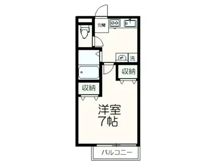 センターアーバン(1K/2階)の間取り写真