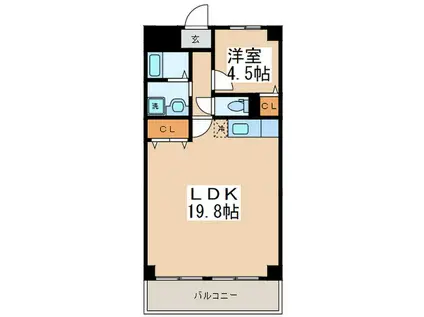 ベル青葉台(1LDK/5階)の間取り写真