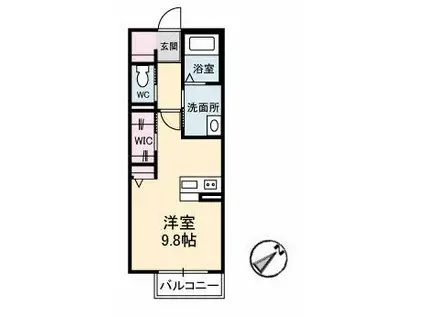 アプリコット南花岡(ワンルーム/2階)の間取り写真