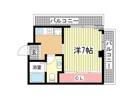 ハイツオークラしのはら(ワンルーム/3階)の間取り写真
