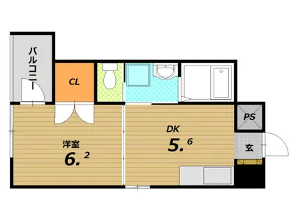 OASIS KOBE(1DK/4階)の間取り写真