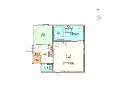 ラ・カーサフェリーチェ192(1LDK/1階)の間取り写真