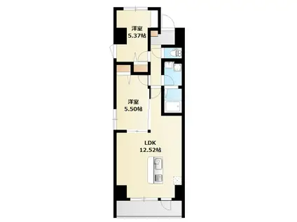 ミリアビタNO.42(2LDK/8階)の間取り写真