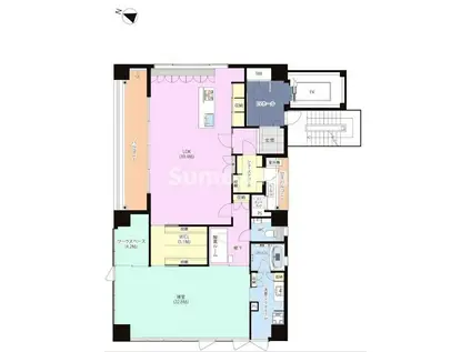 ニューガイア クレドール博多(1LDK/4階)の間取り写真