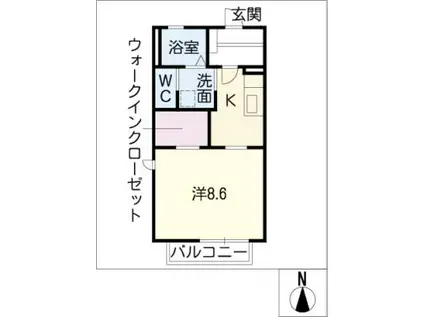 MAISON-M B棟(1K/1階)の間取り写真