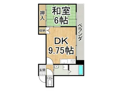 メゾン浦見(1DK/1階)の間取り写真