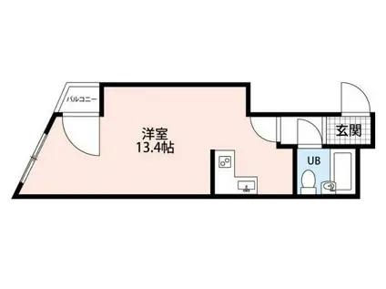 松尾ヴィラ(ワンルーム/2階)の間取り写真