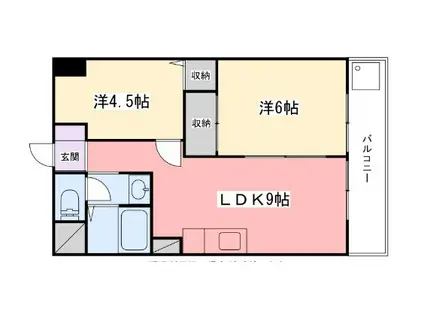 インタービレッジ西夢前台(2LDK/6階)の間取り写真