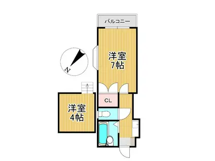 アザリア野中町(1K/2階)の間取り写真