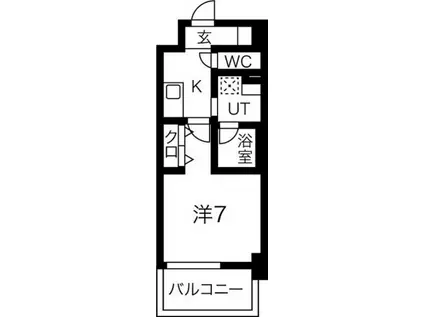 ジュール亀島(1K/1階)の間取り写真