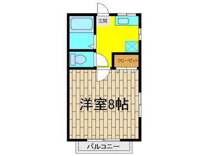 ほんだハイツクレストエムB棟(1K/2階)の間取り写真