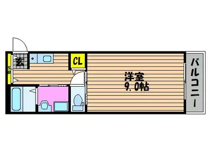 プライムステージ中庄駅前(1K/3階)の間取り写真