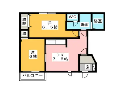 ベル・クレールA・B(2DK/1階)の間取り写真