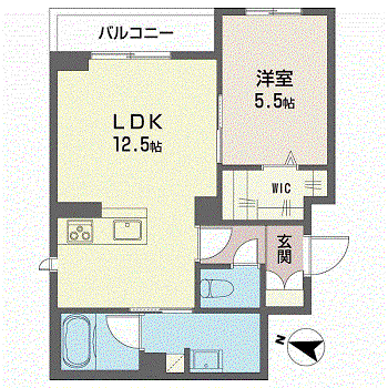 LA PALAIS VERT(1LDK/3階)の間取り写真