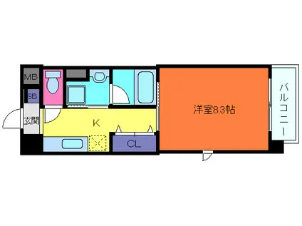 リヴェール天城(1K/1階)の間取り写真