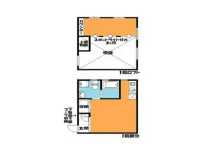 PATIO町屋(ワンルーム/1階)の間取り写真