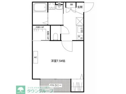 MQUARTO柏II(1K/2階)の間取り写真