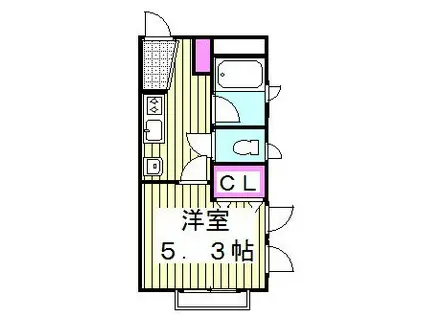 ボナール八雲(1K/3階)の間取り写真