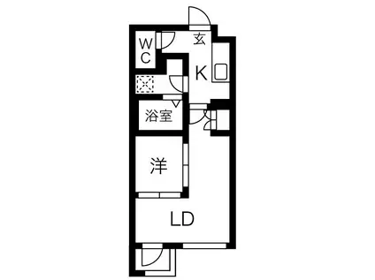 KINOMORI代々木上原(2K/1階)の間取り写真