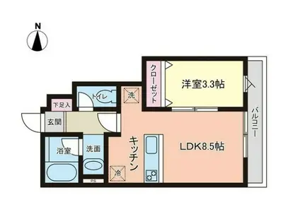 PREMORY名取駅前 B(1LDK/1階)の間取り写真