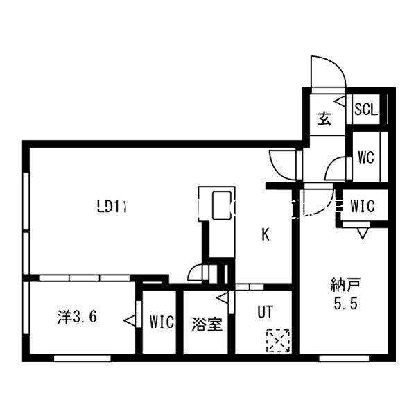 アルファレジデンス麻生(2LDK/3階)の間取り写真