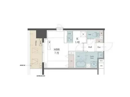 ラグゼナ用賀(ワンルーム/4階)の間取り写真