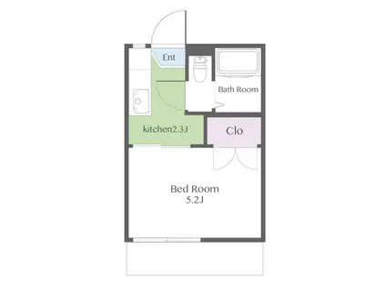 エクセルハイムA棟(1K/1階)の間取り写真