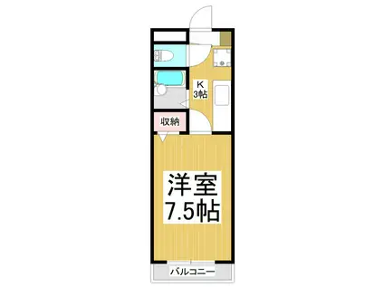 CASA DI SOLE(1K/2階)の間取り写真