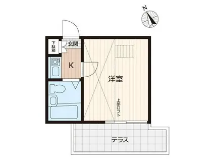 エイコウハイツA(1K/1階)の間取り写真
